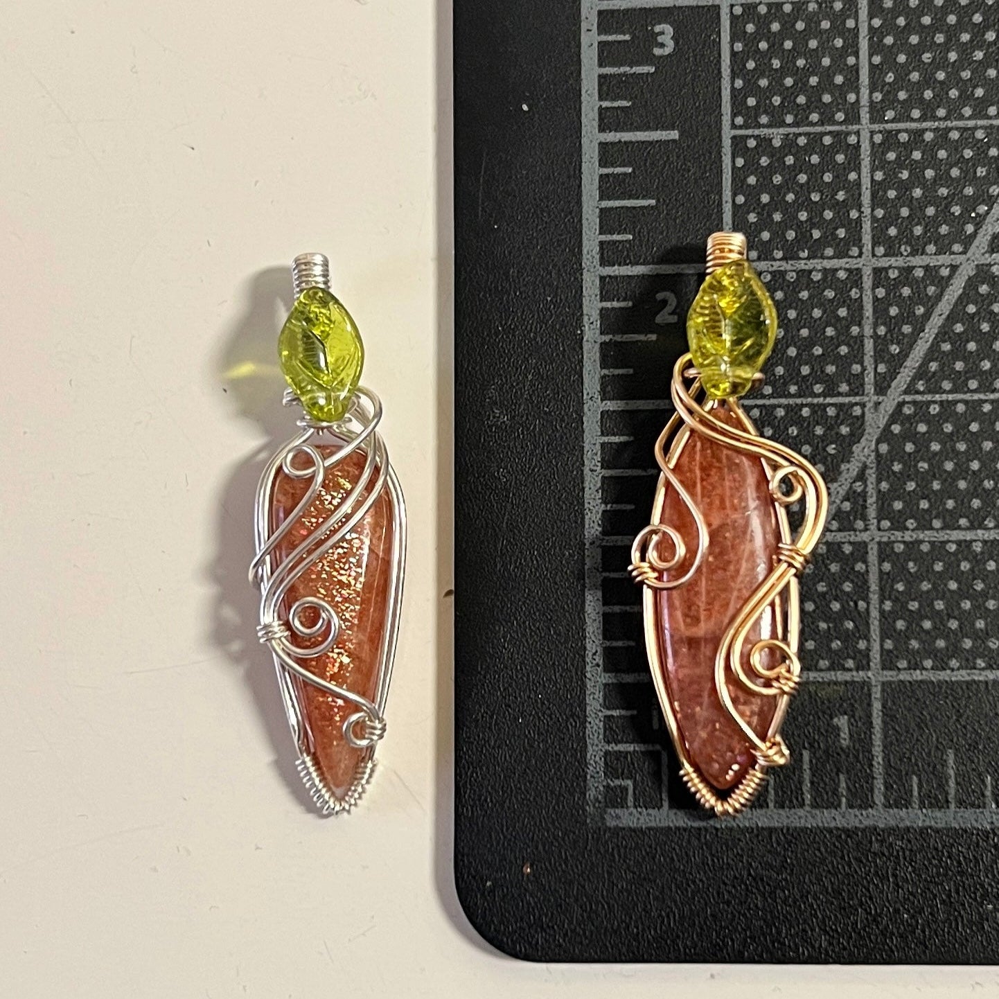 Sunstone Carrot Pendant (STERLING SILVER)