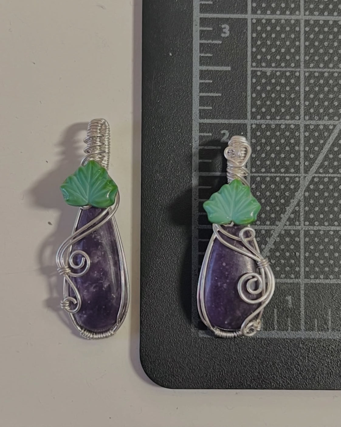 Lepidolite Eggplant Pendant (STERLING SILVER)