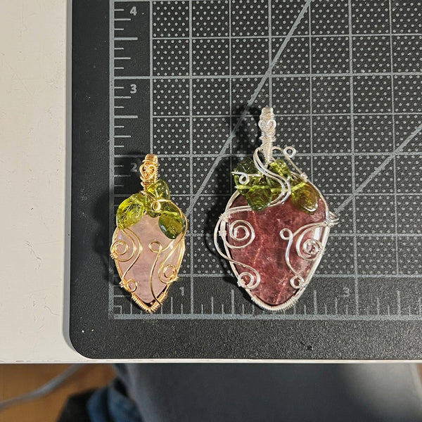 Rose Quartz Strawberry Pendant