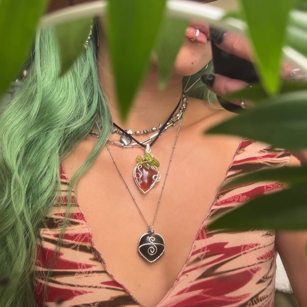 Carnelian Strawberry Pendant
