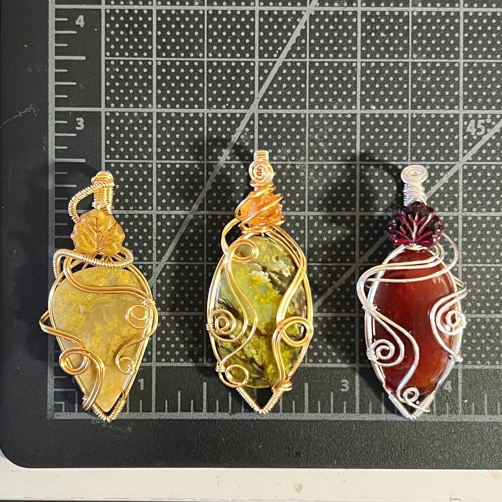 Yellow Jasper Leaf Pendant