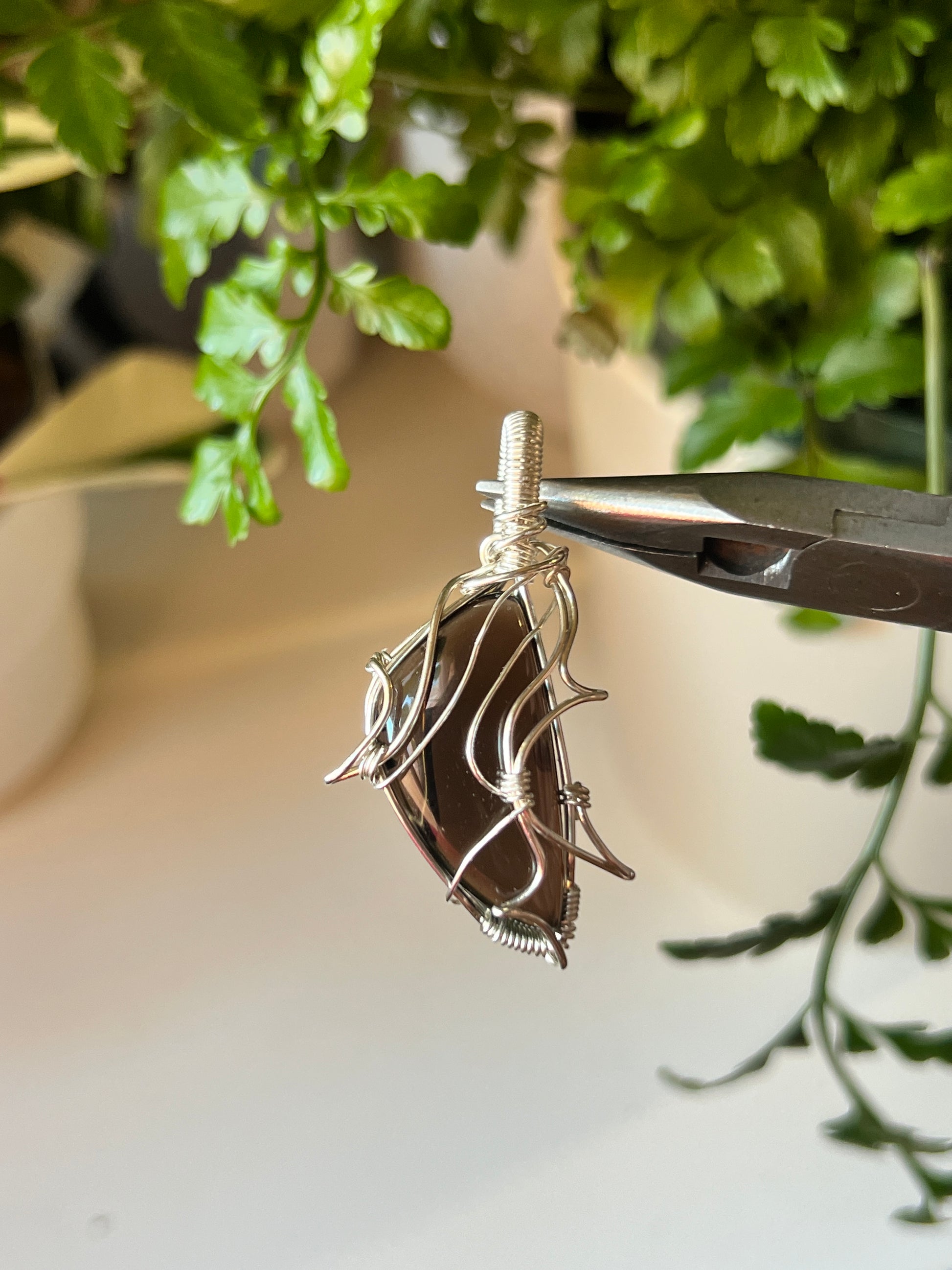 Spiky Smokey Quartz Pendant (STERLING SILVER)