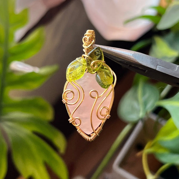 Rose Quartz Strawberry Pendant