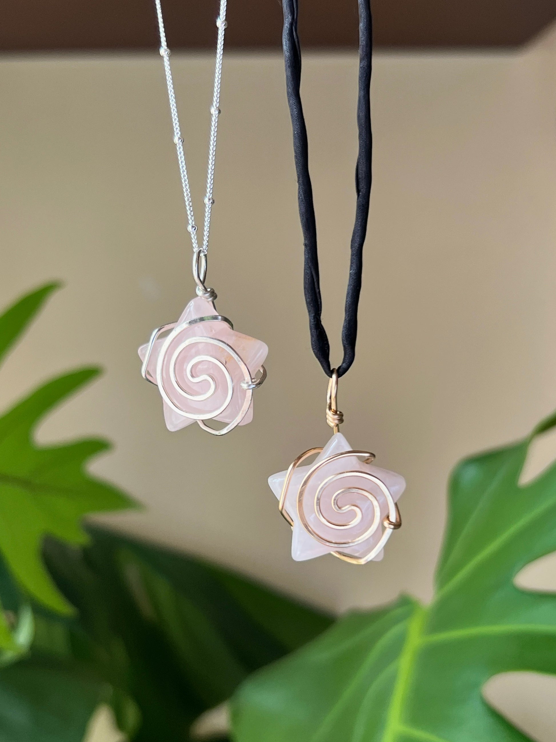 Rose Quartz Swirly Star