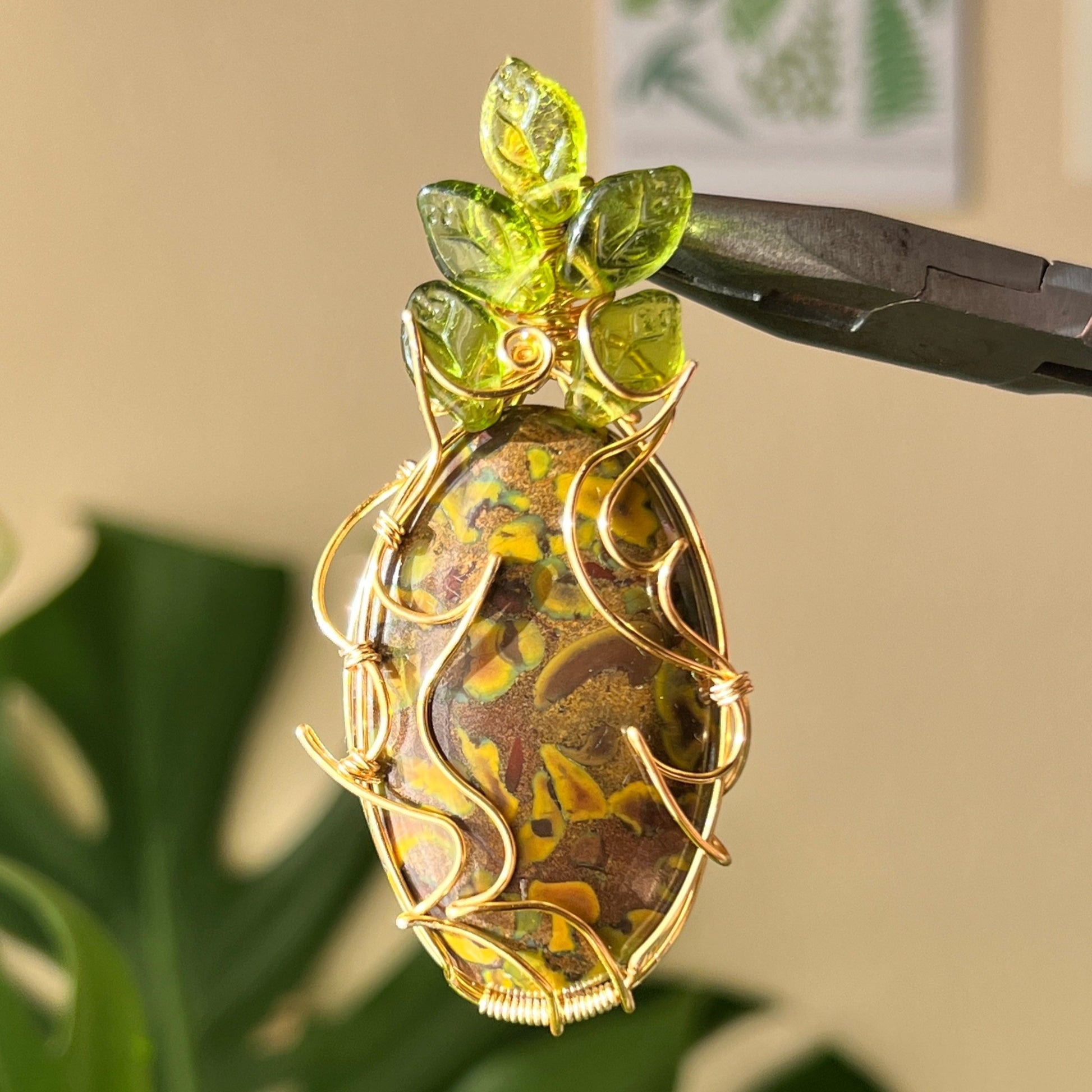 Fruit Jasper Pineapple Pendant