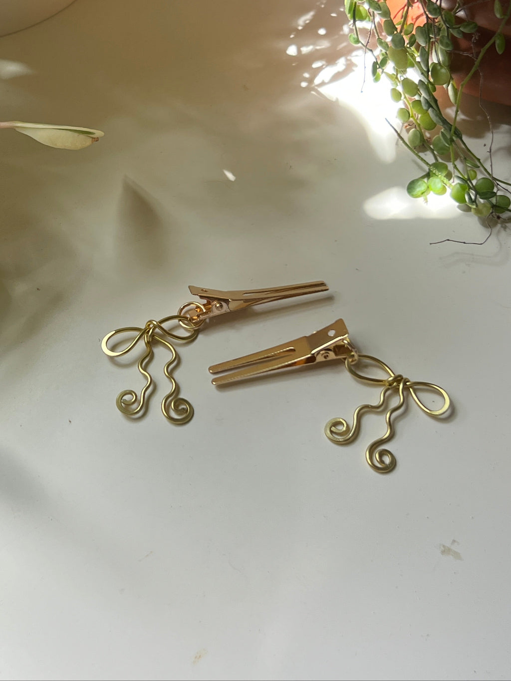 Hair Clip Set - Bows (Gold)