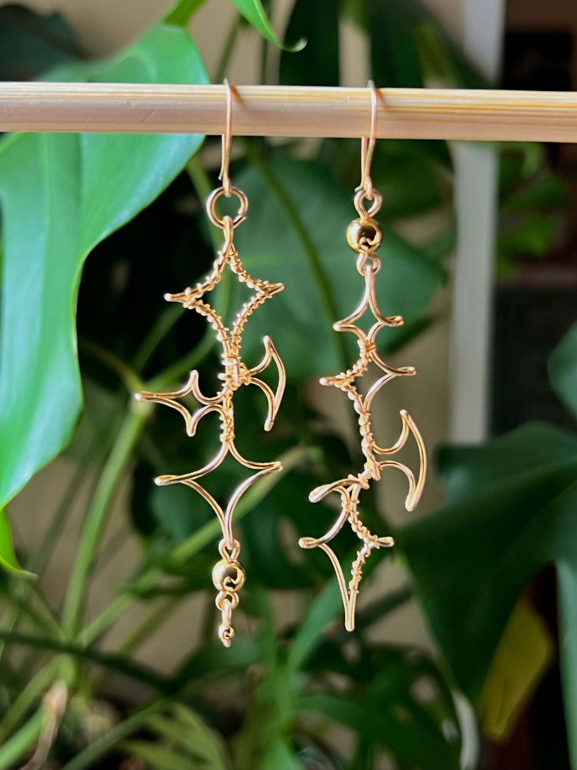 Spacey Asymmetrical Wire Earrings ⟢ ˖°