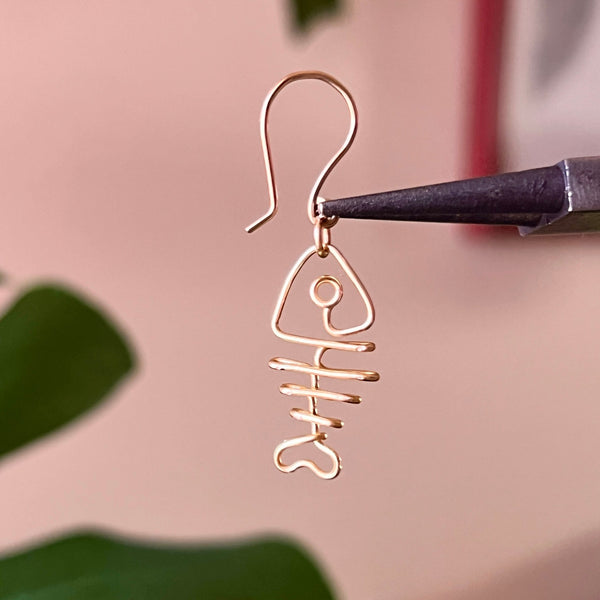 MINI Fishbone Wire Earrings <3