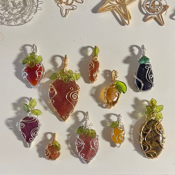 Carnelian Strawberry Pendant