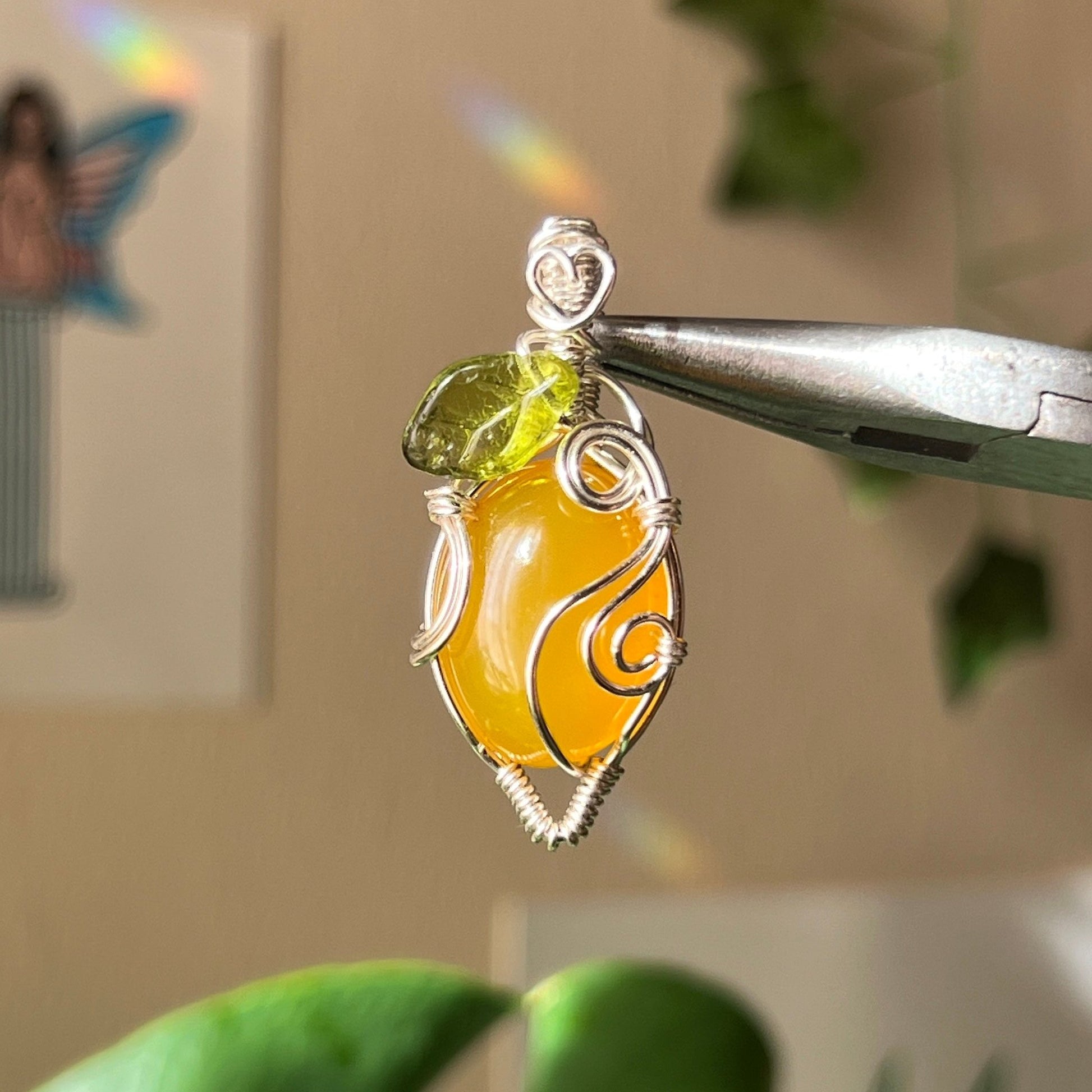Yellow Carnelian Lemon Pendant
