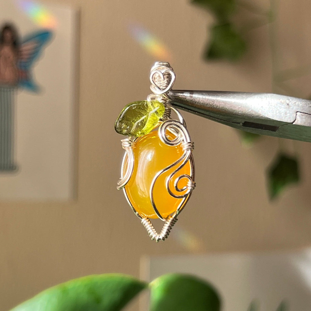 Yellow Carnelian Lemon Pendant