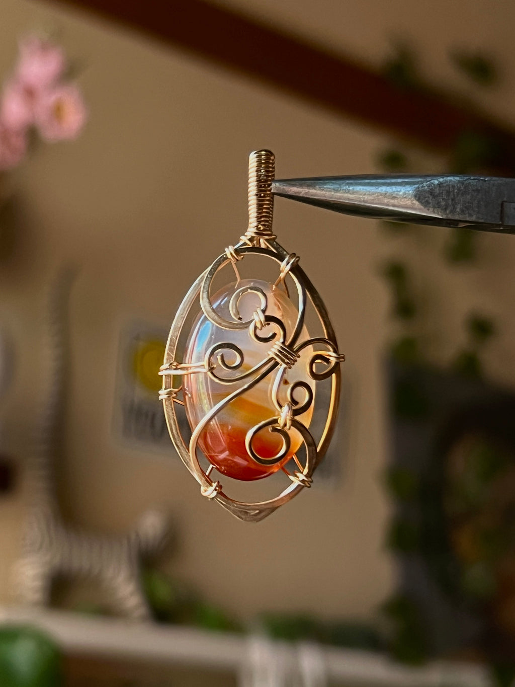 Floating Carnelian Pendant