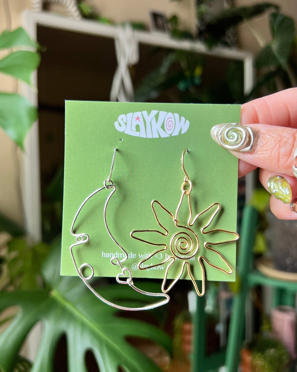 Sun + Moon Wire Earrings <3