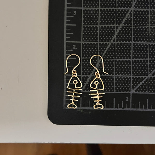 MINI Fishbone Wire Earrings <3