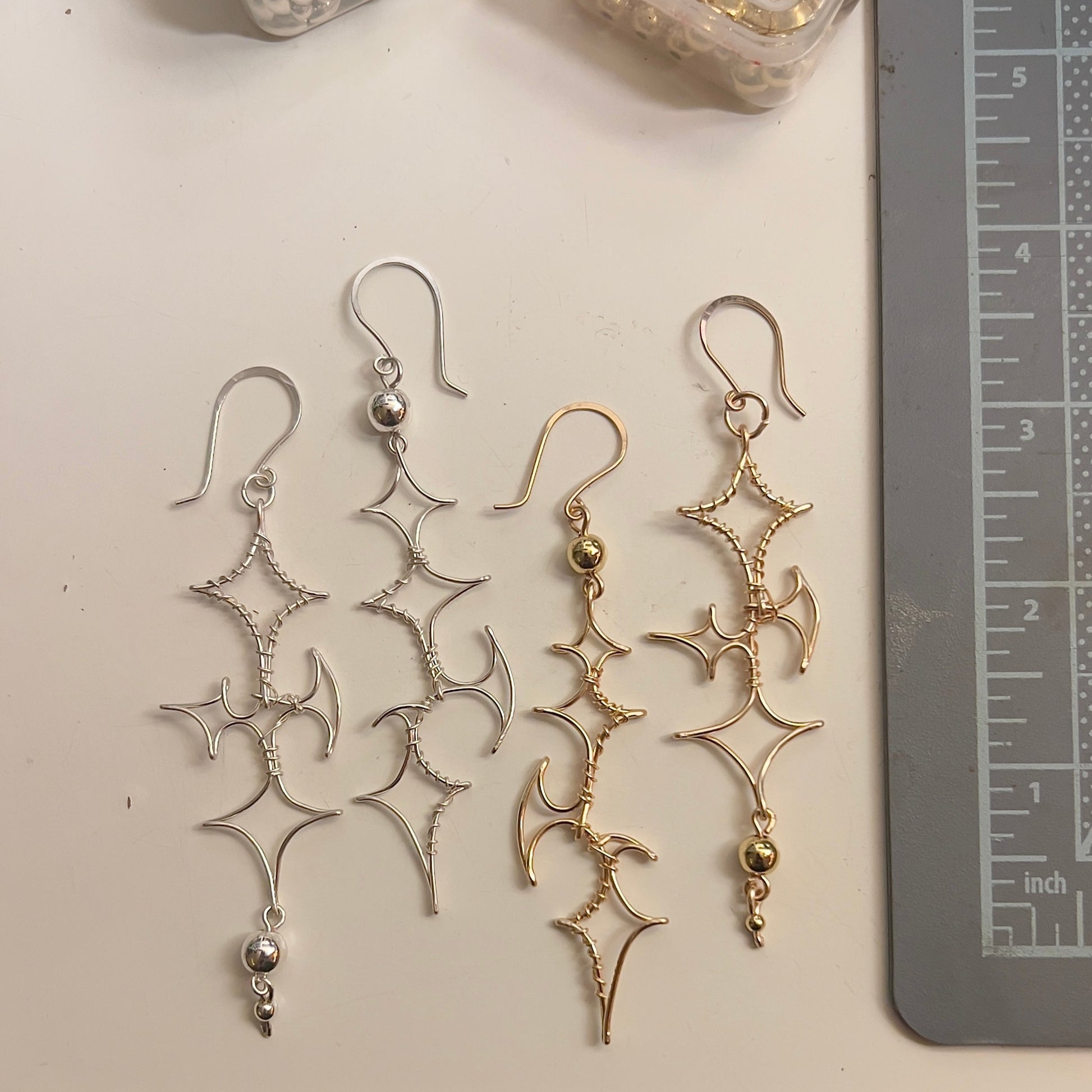 Spacey Asymmetrical Wire Earrings ⟢ ˖°
