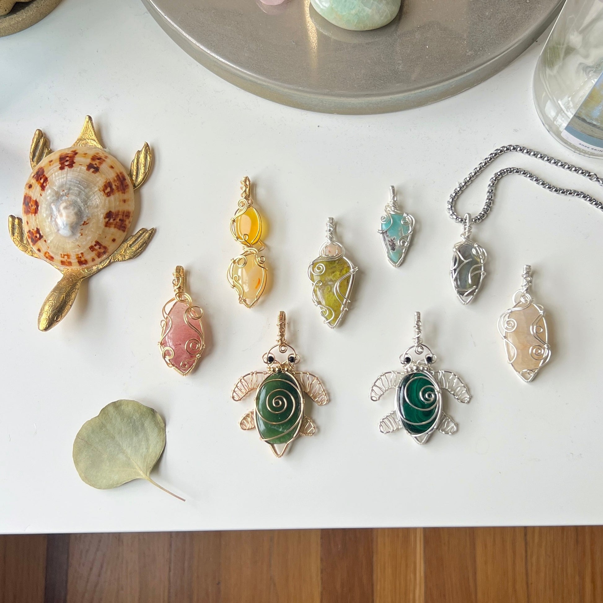 Peruvian Green Opal + Ethiopian Opal Necklace