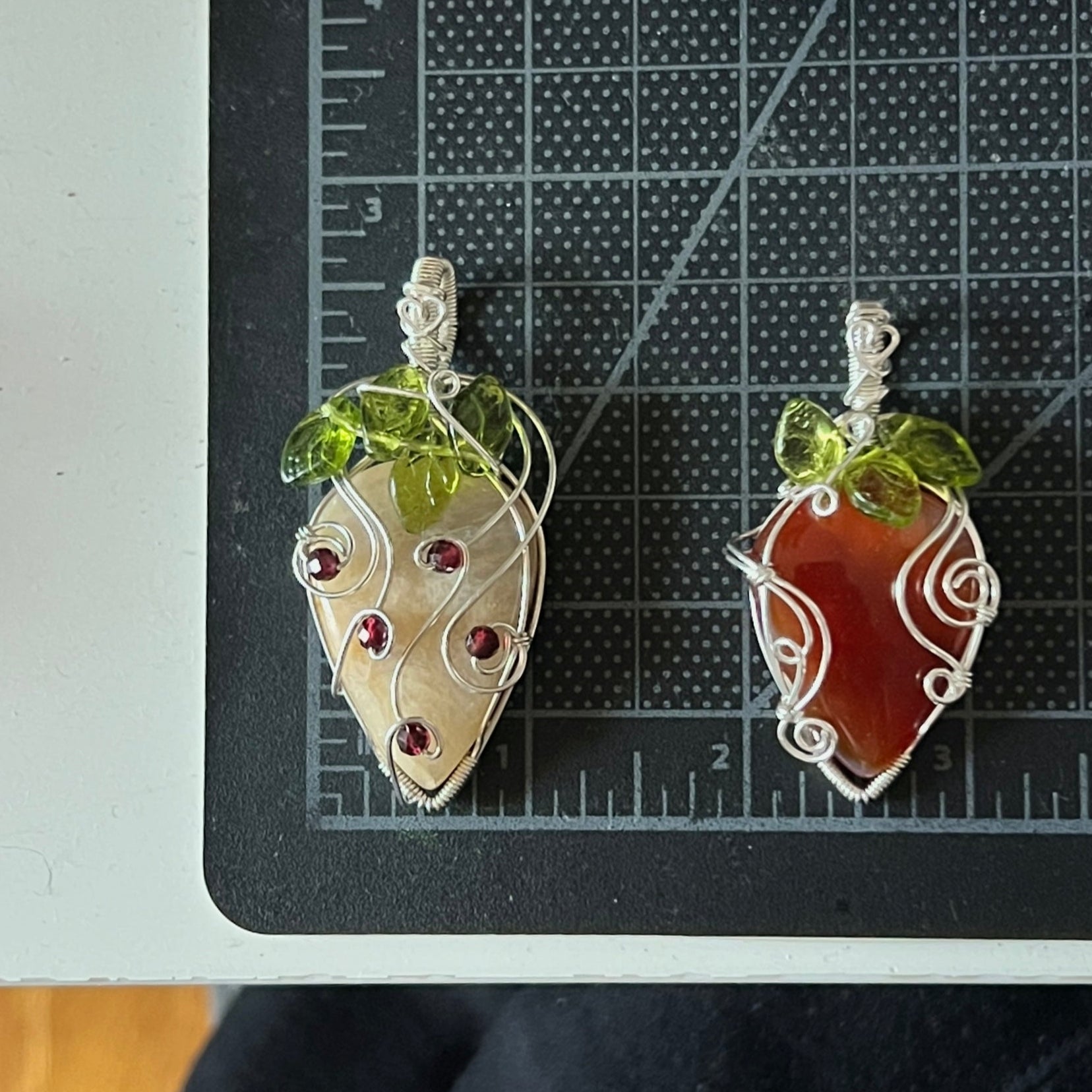 STERLING SILVER Carnelian Strawberry Pendant