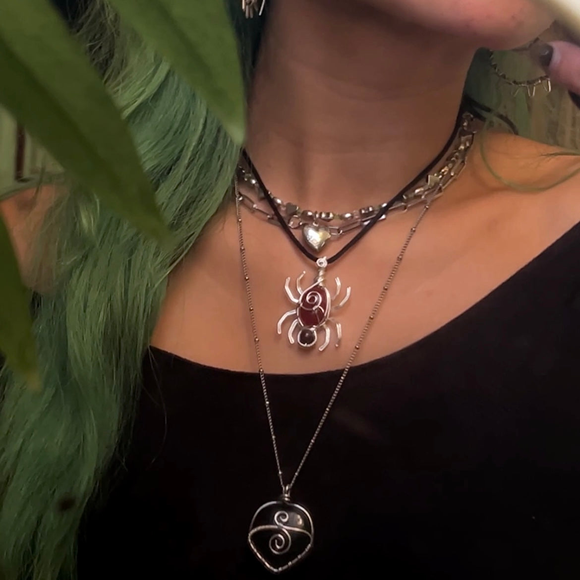 Carnelian Spider Pendant