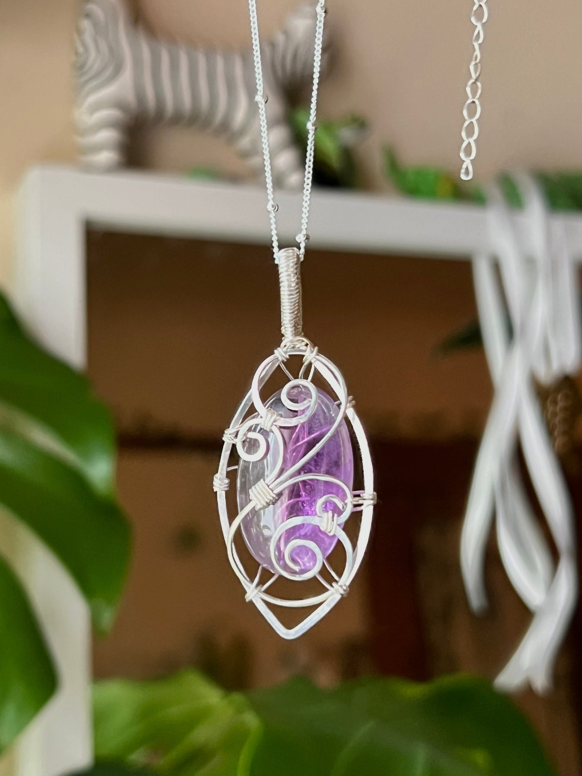 Floating Amethyst Gate Pendant (STERLING SILVER)