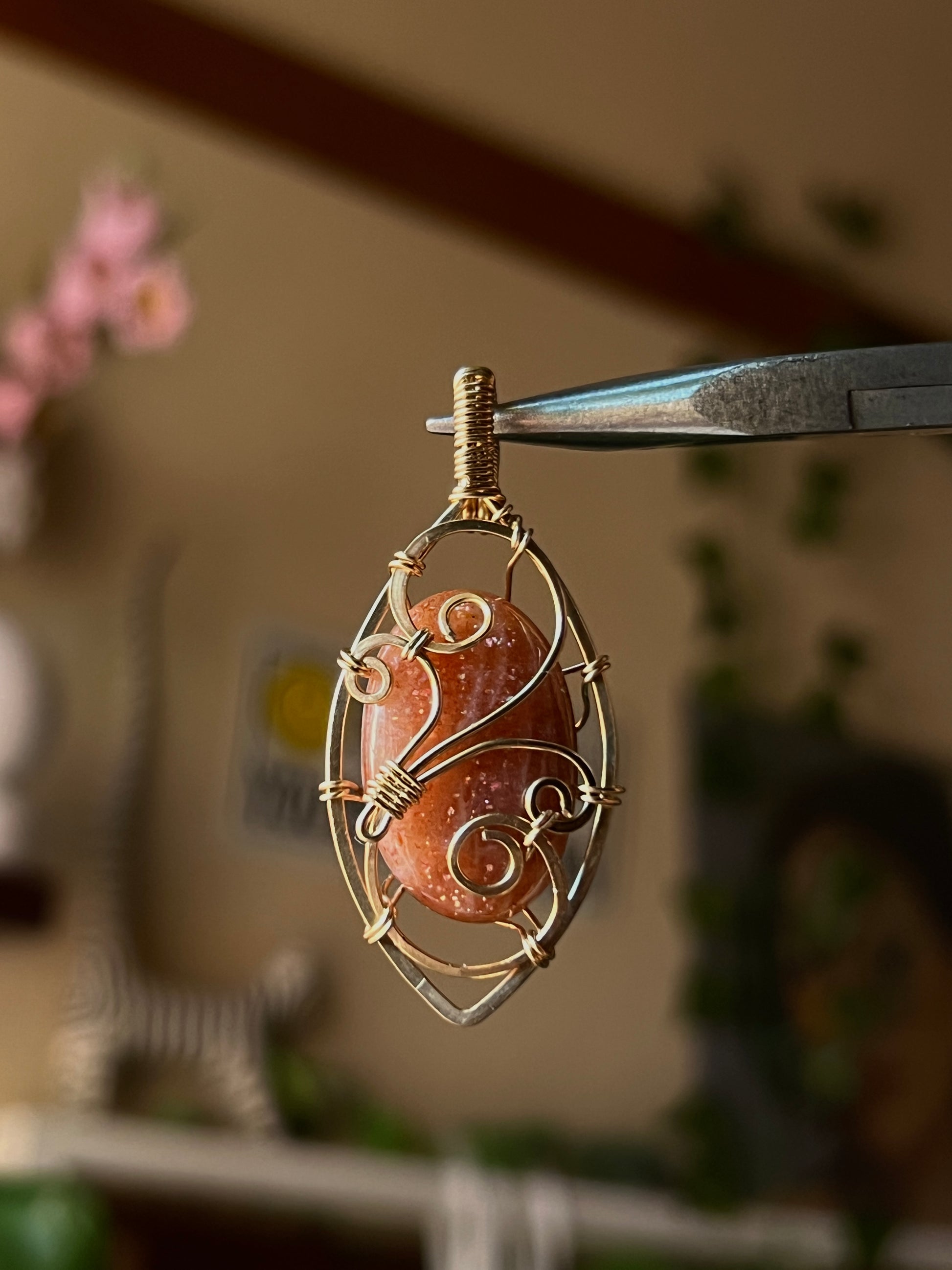 Floating Sunstone Pendant
