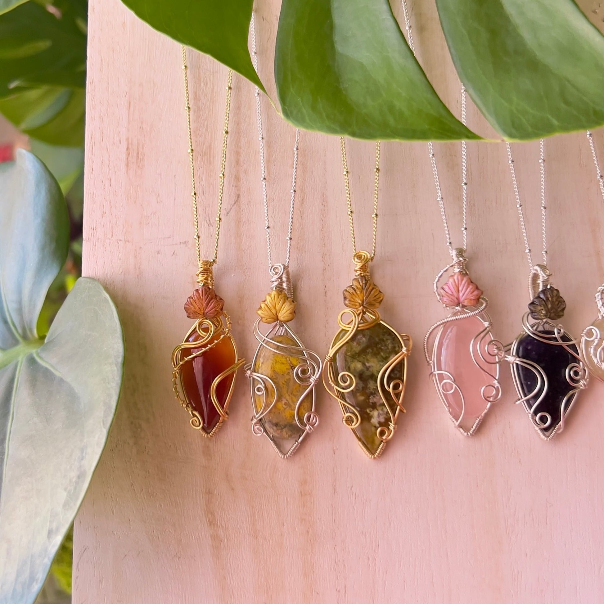 Carnelian Leaf Pendant