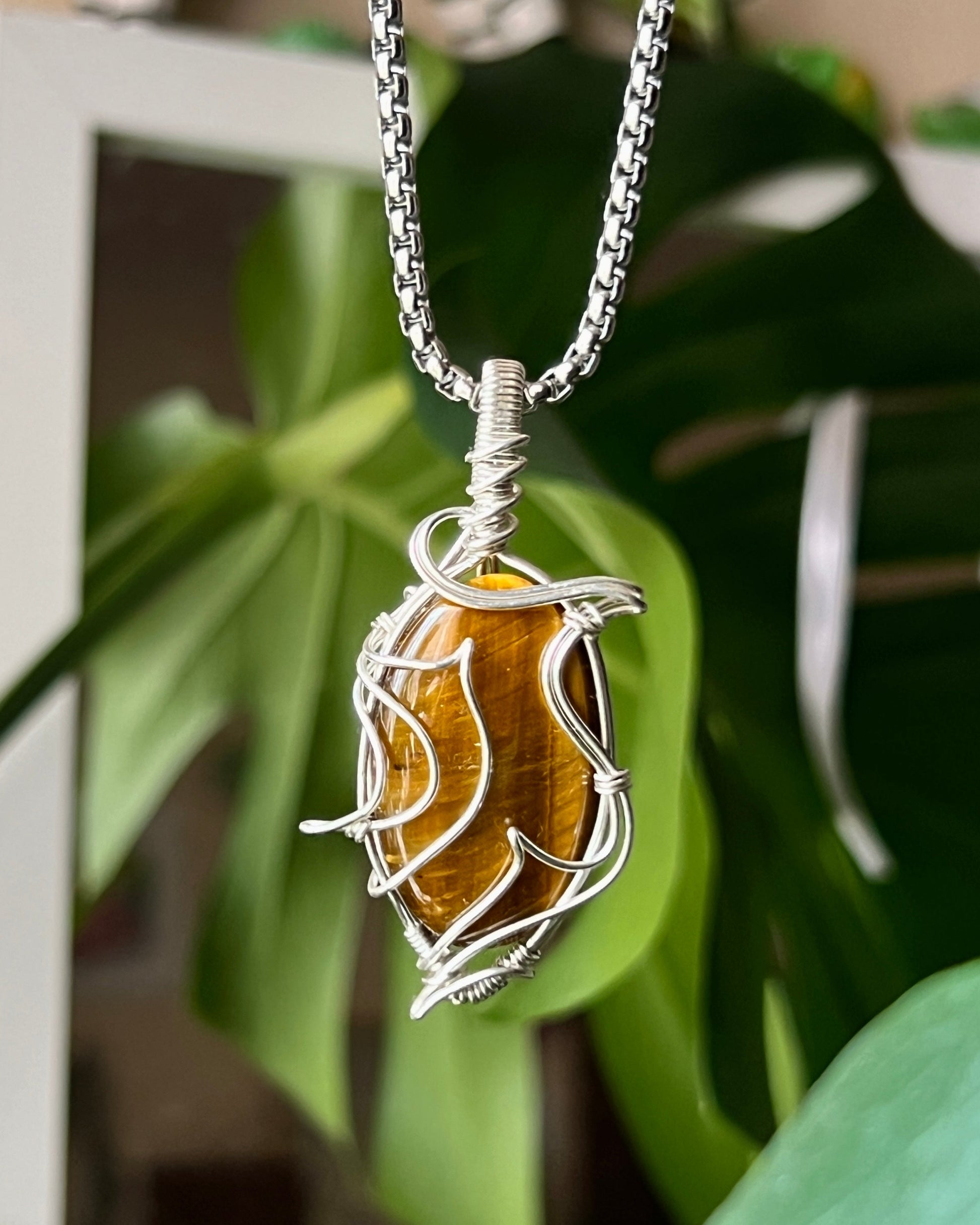 Spiky Tiger’s Eye Pendant (STERLING SILVER)