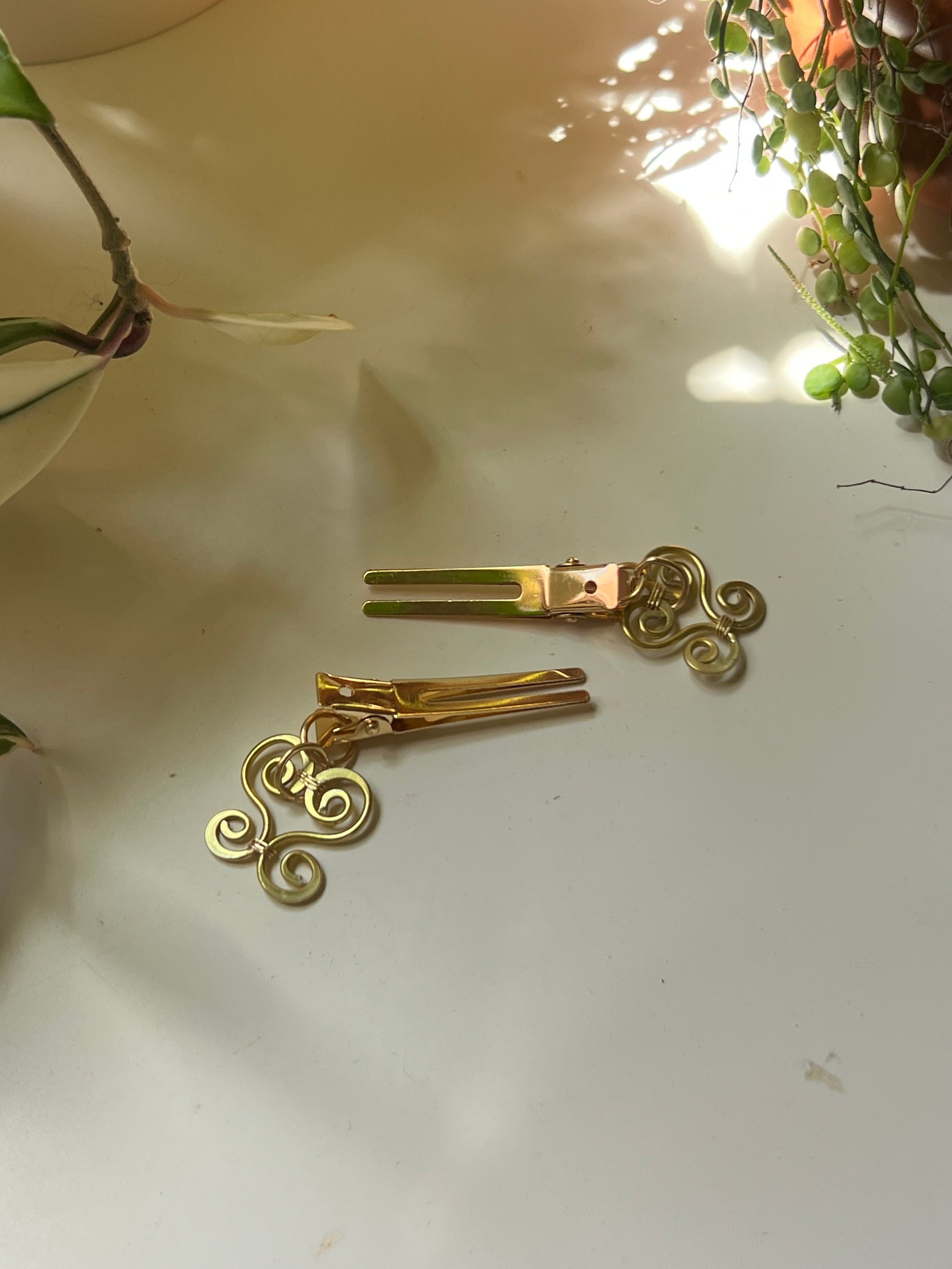 Hair Clip Set - Hearts (Gold)
