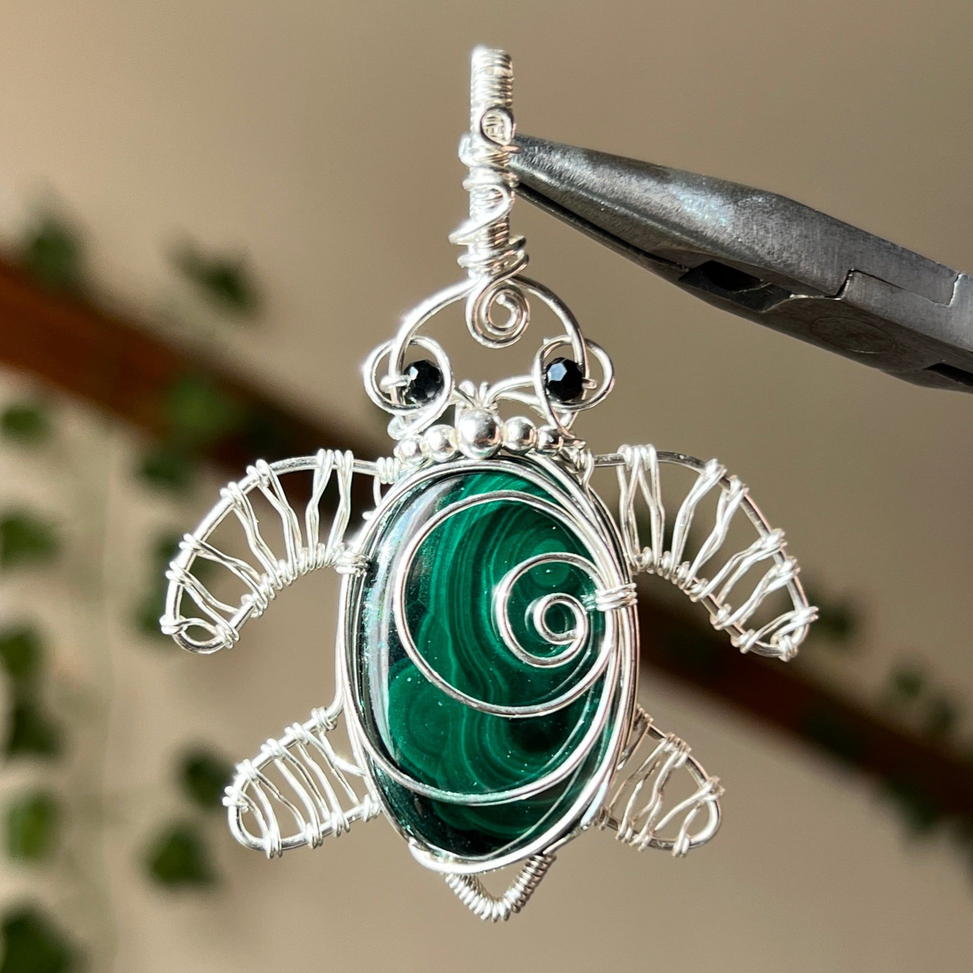 Malachite Turtle (STERLING SILVER)