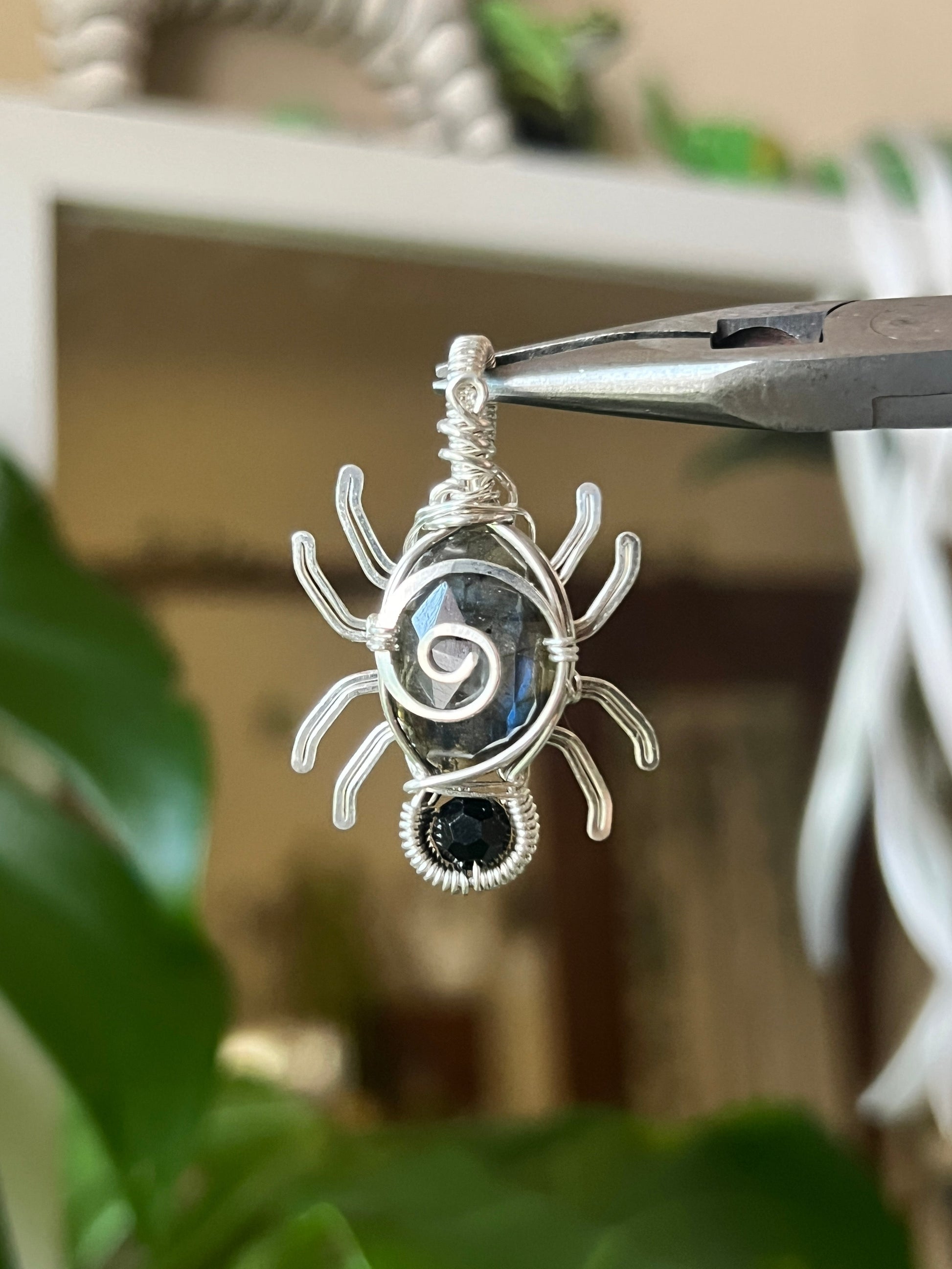 Labradorite Spider Pendant (STERLING SILVER)