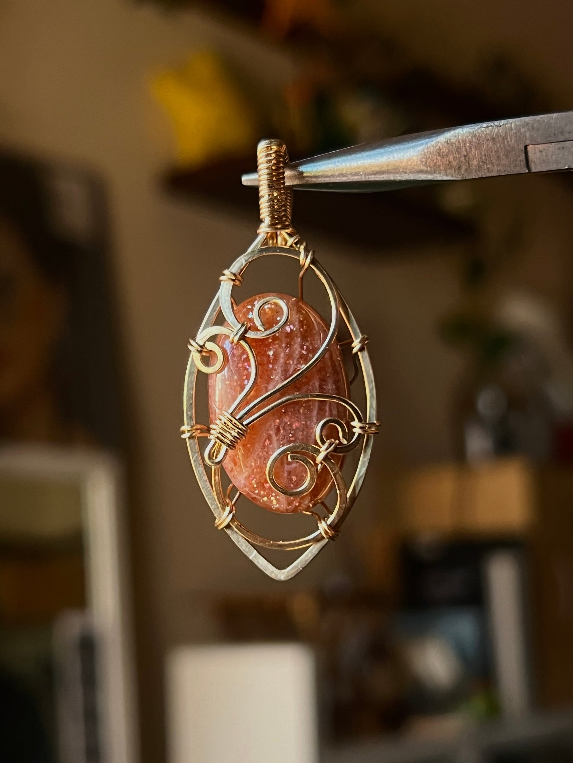 Floating Sunstone Pendant