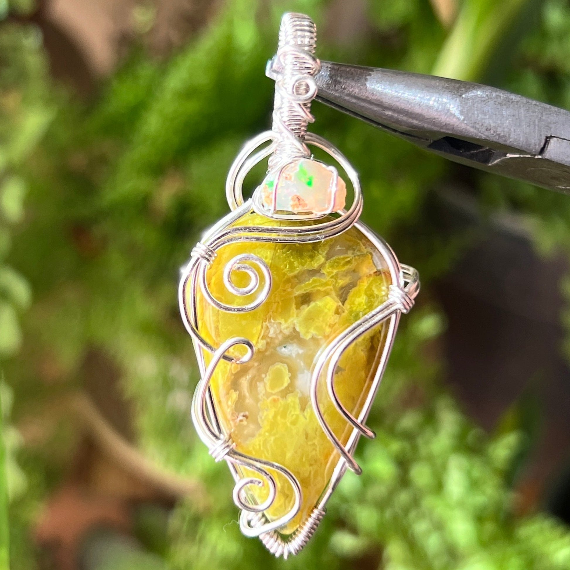 Peruvian Green Opal + Ethiopian Opal Necklace