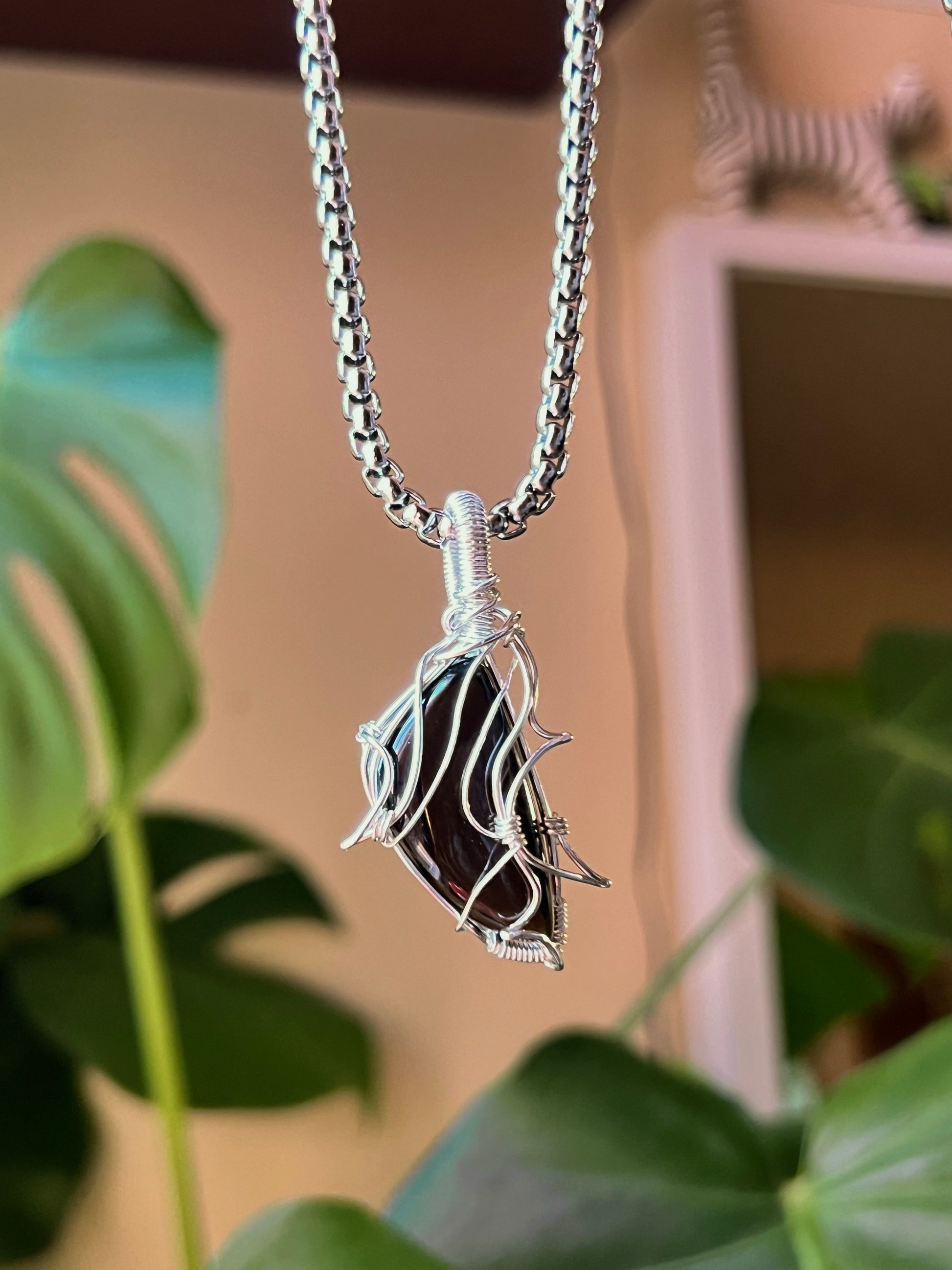 Spiky Smokey Quartz Pendant (STERLING SILVER)
