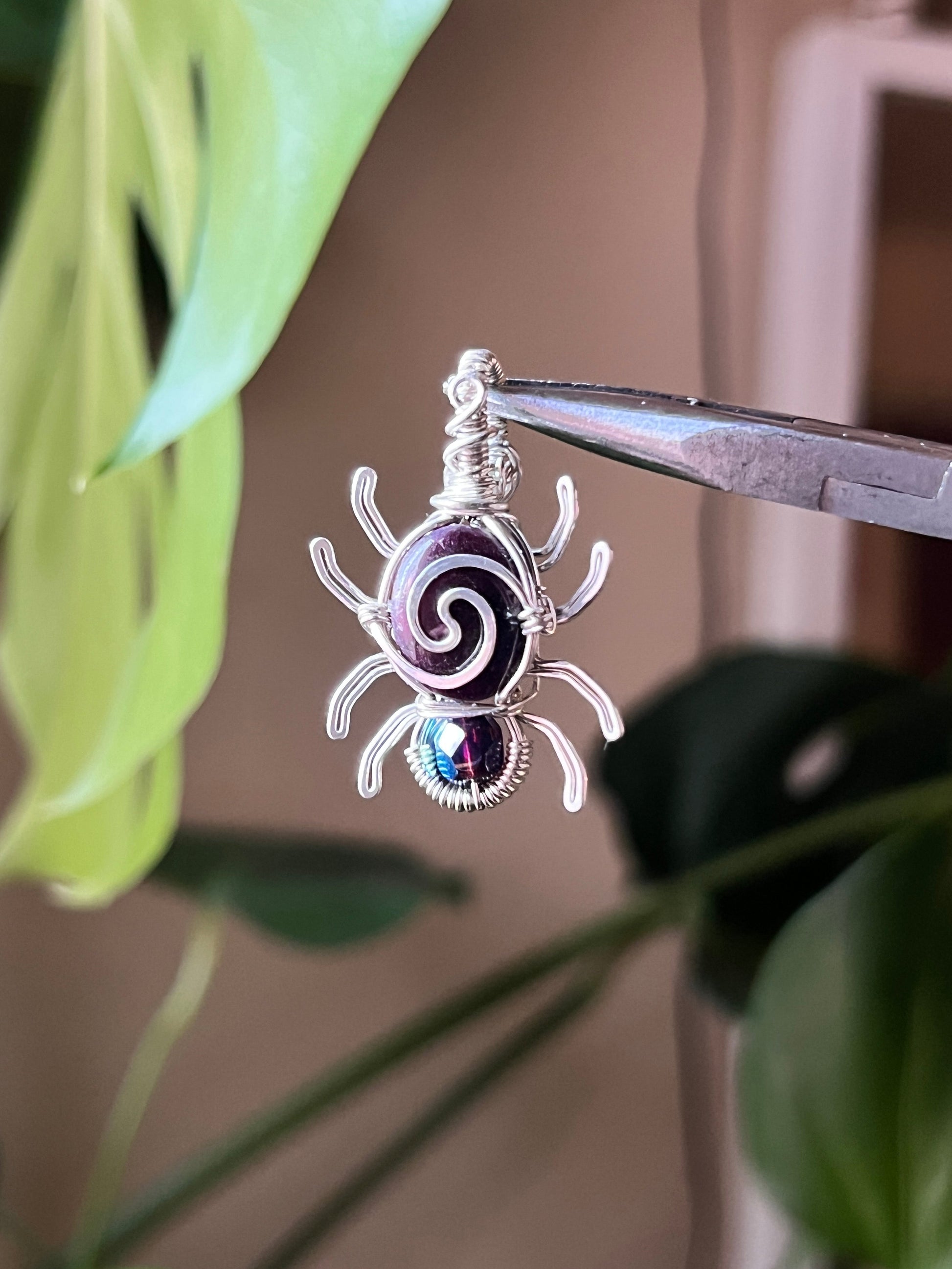 Natural Ruby Spider Pendant (STERLING SILVER)