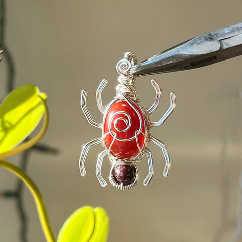 Carnelian Spider Pendant