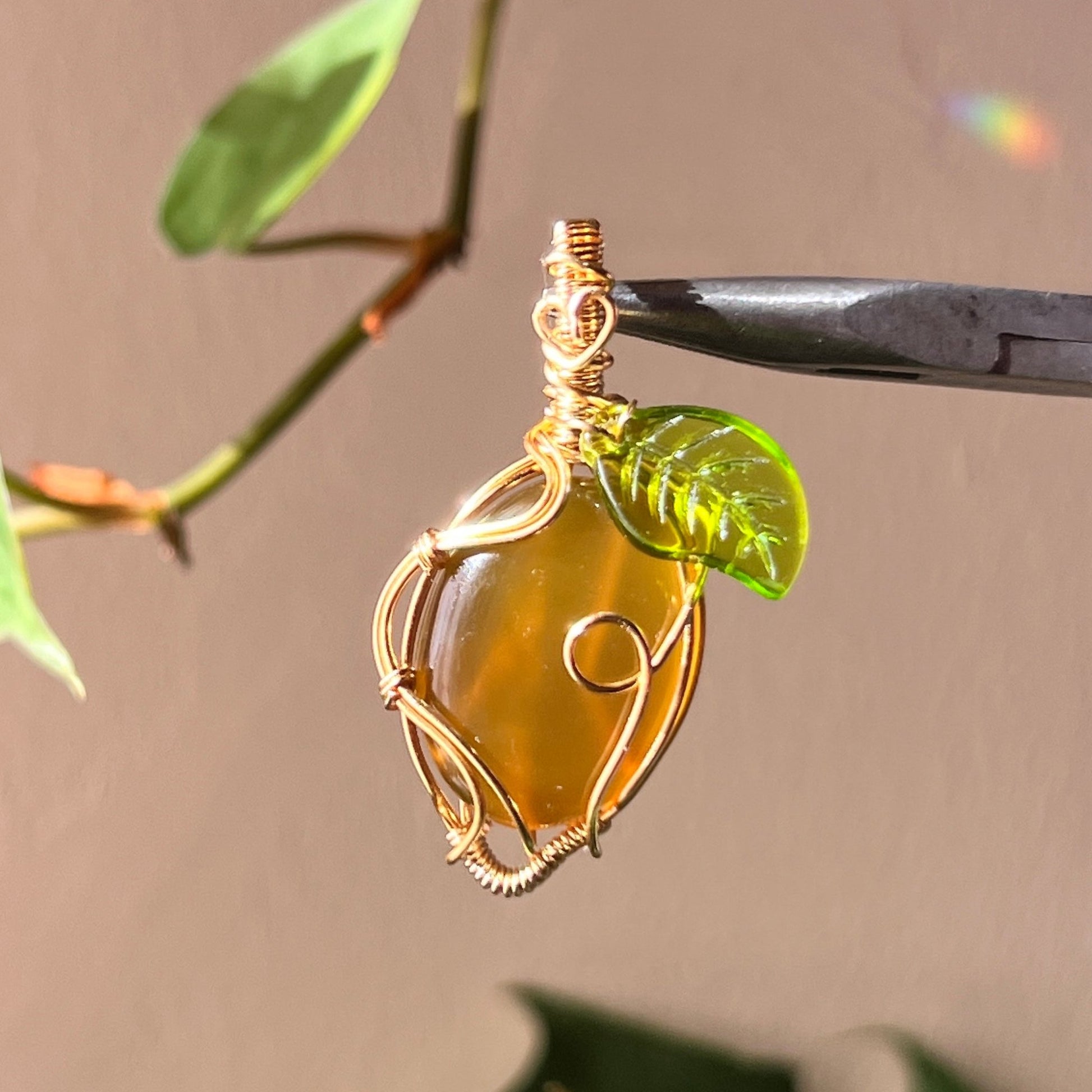 Yellow Carnelian Mango Pendant
