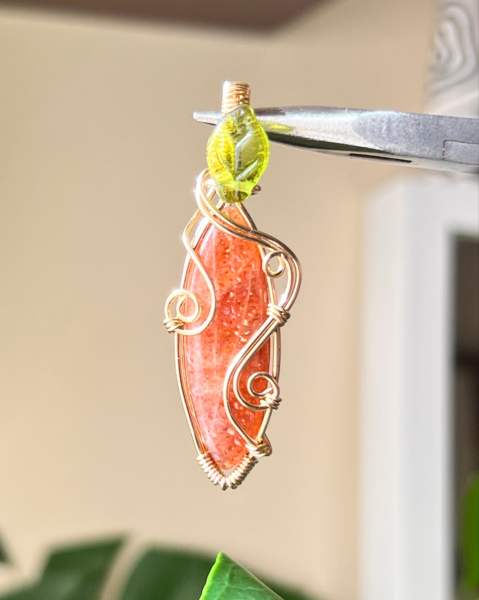 Sunstone Carrot Pendant (14k GOLD FILLED)