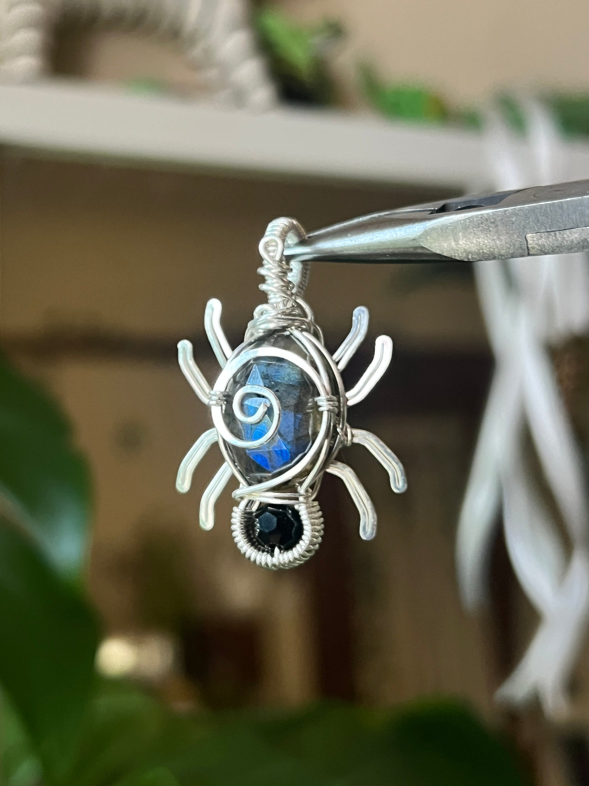 Labradorite Spider Pendant (STERLING SILVER)