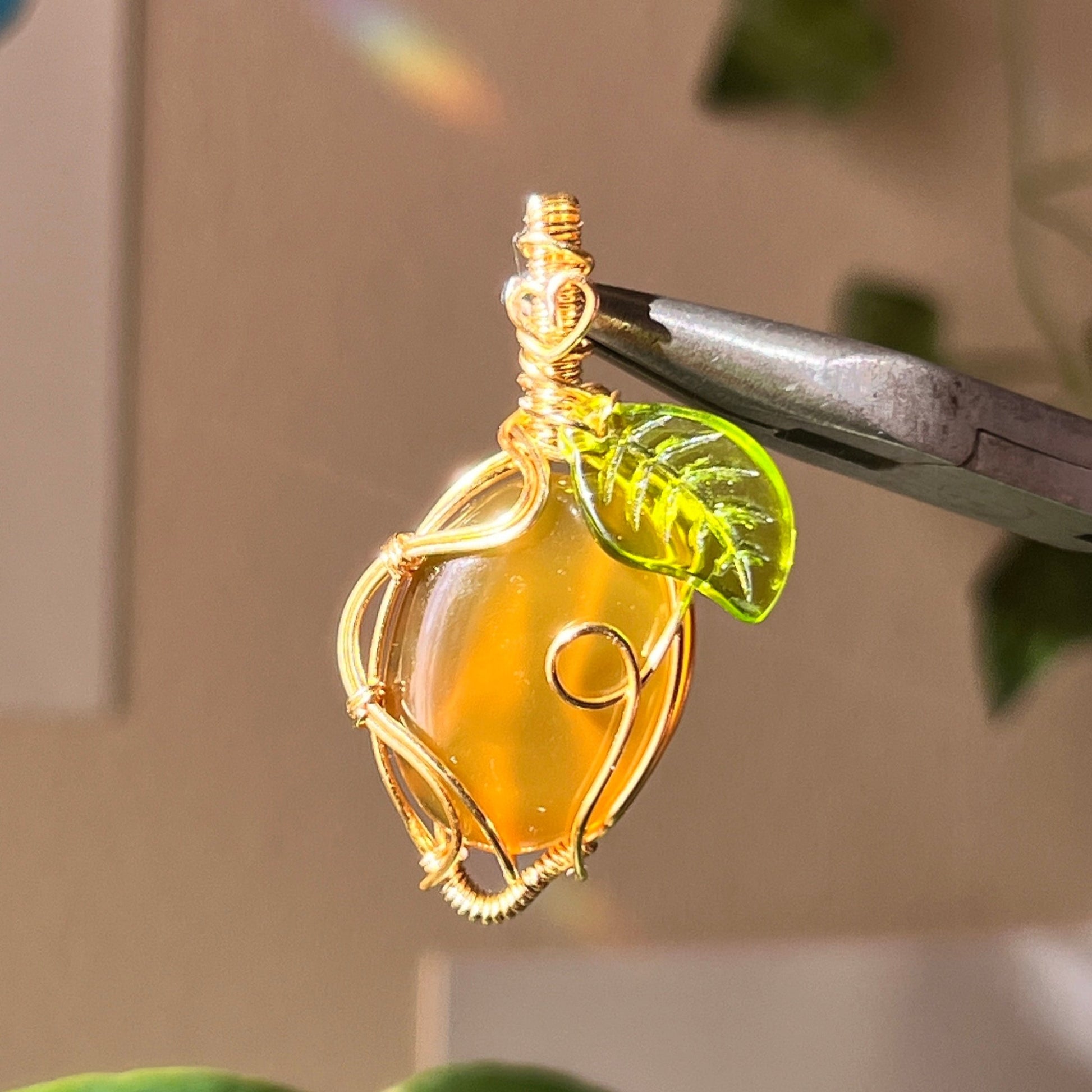 Yellow Carnelian Mango Pendant