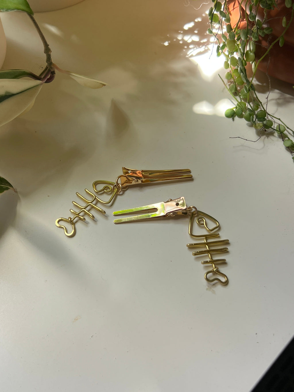Hair Clip Set - Fishbones (Gold)