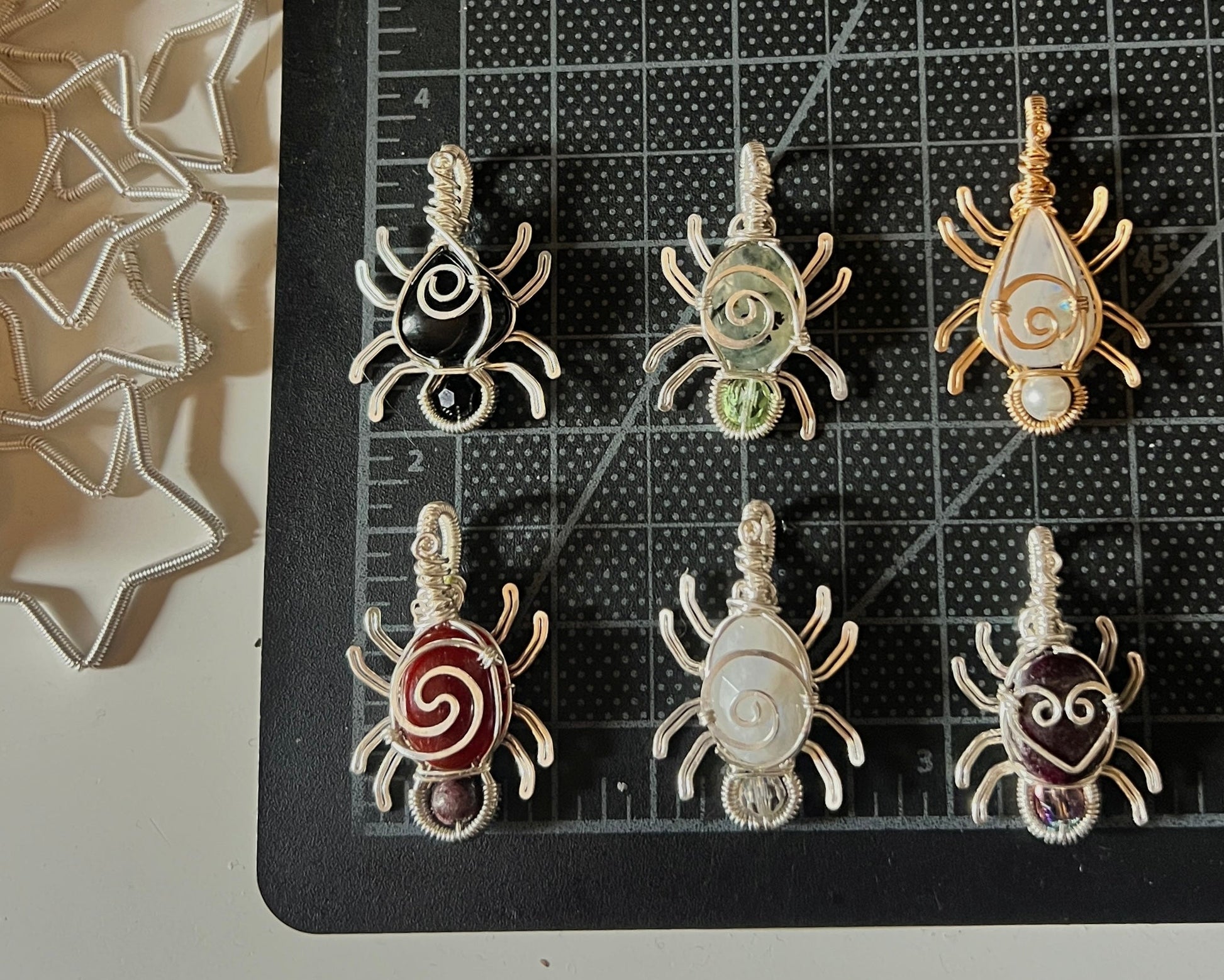 Moonstone Spider Pendant (14k GOLD FILLED)