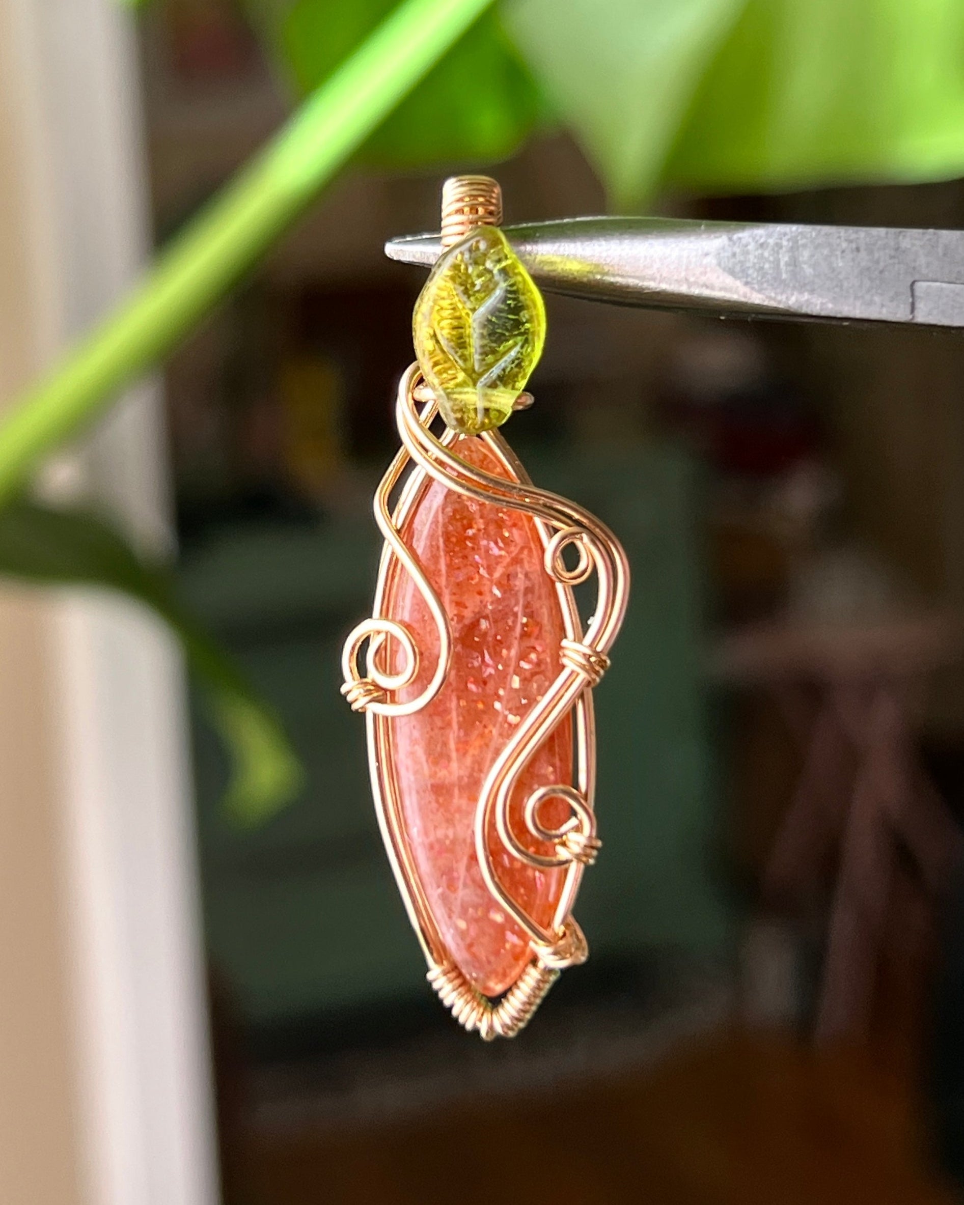 Sunstone Carrot Pendant (14k GOLD FILLED)
