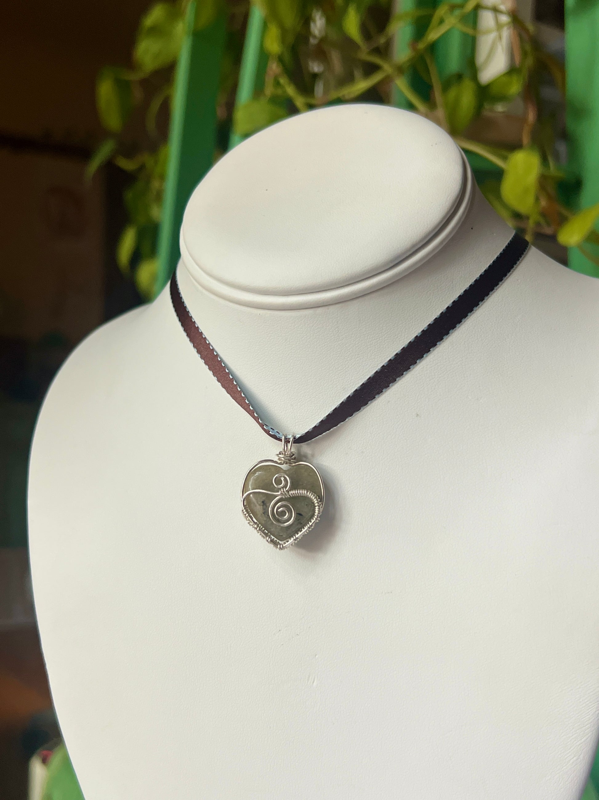 Labradorite Mini Love Wrap Ribbon Necklace