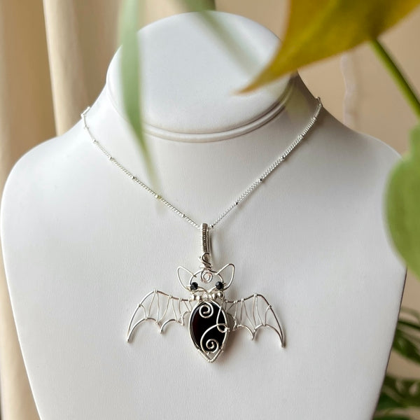 Onyx Bat (Removable Pendant) Velvet Choker Necklace