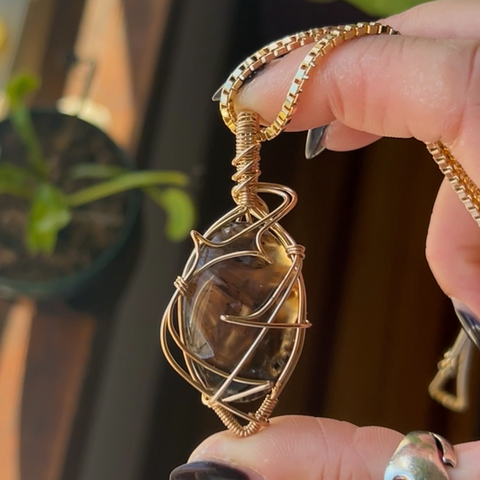 14k GOLD FILLED Spiky Cobra Jasper Pendant