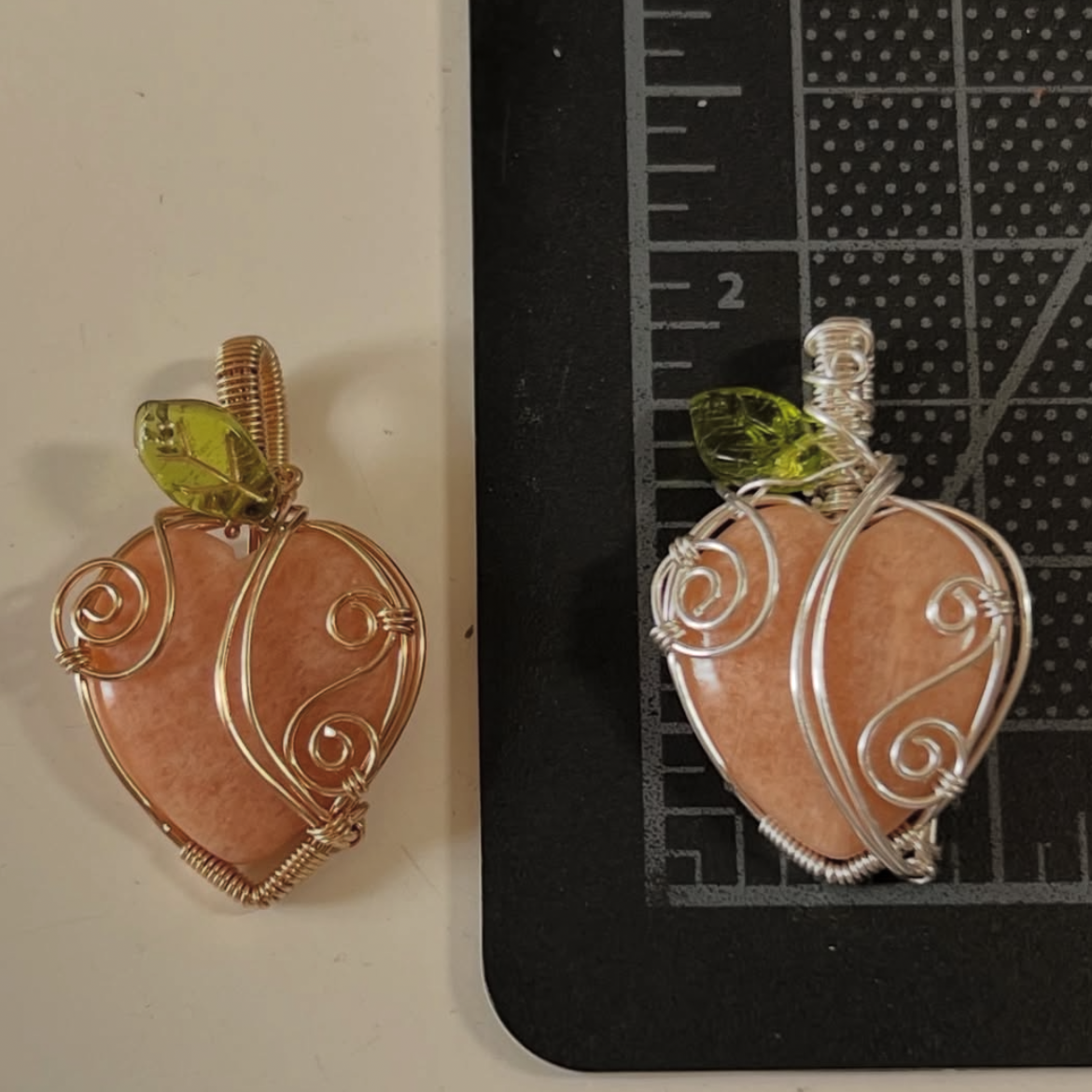 Peach Moonstone Pendant (STERLING SILVER)