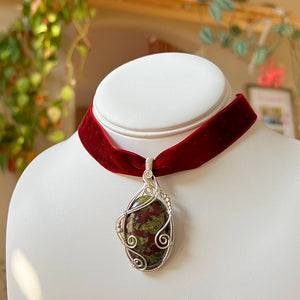 Dragon’s Blood Jasper Velvet Choker