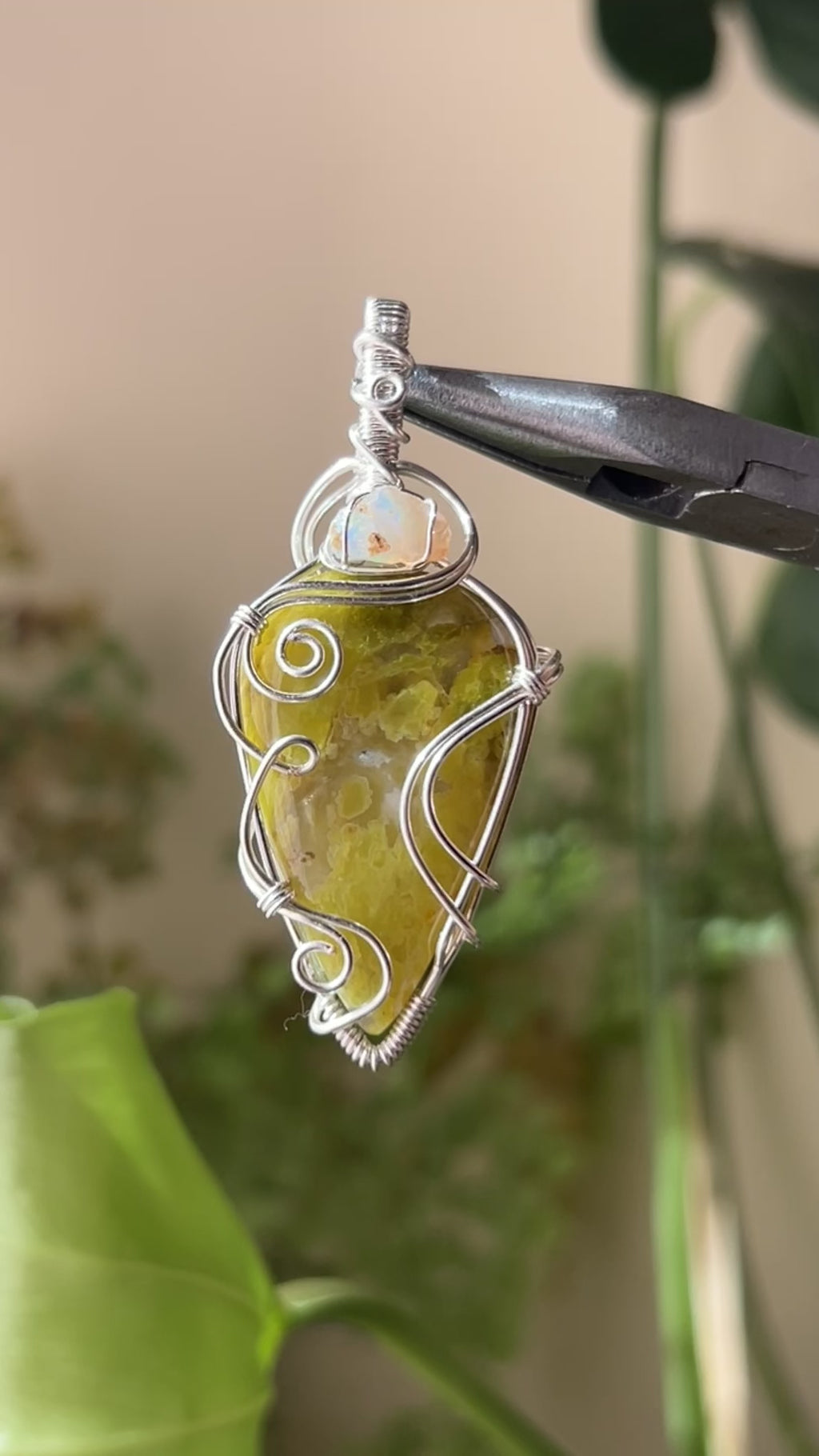 Peruvian Green Opal + Ethiopian Opal Necklace