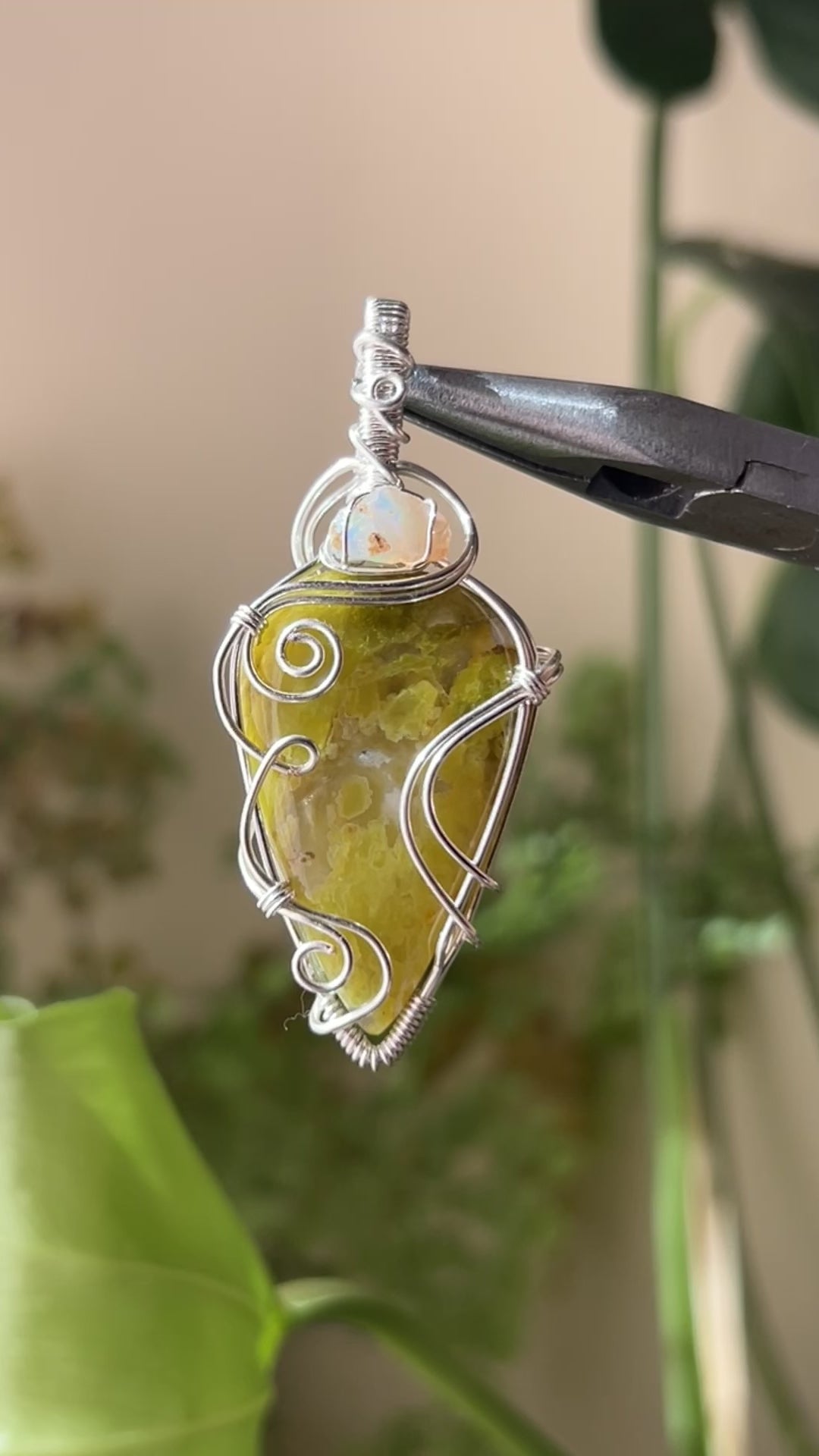 Peruvian Green Opal + Ethiopian Opal Necklace