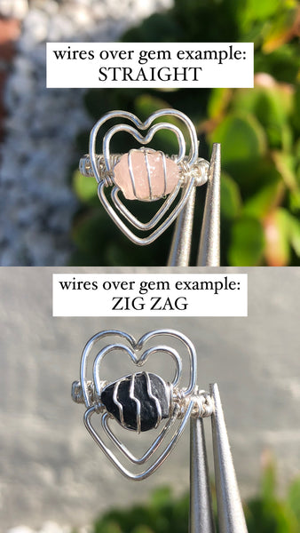 Customize: Heart Gemstone Rings