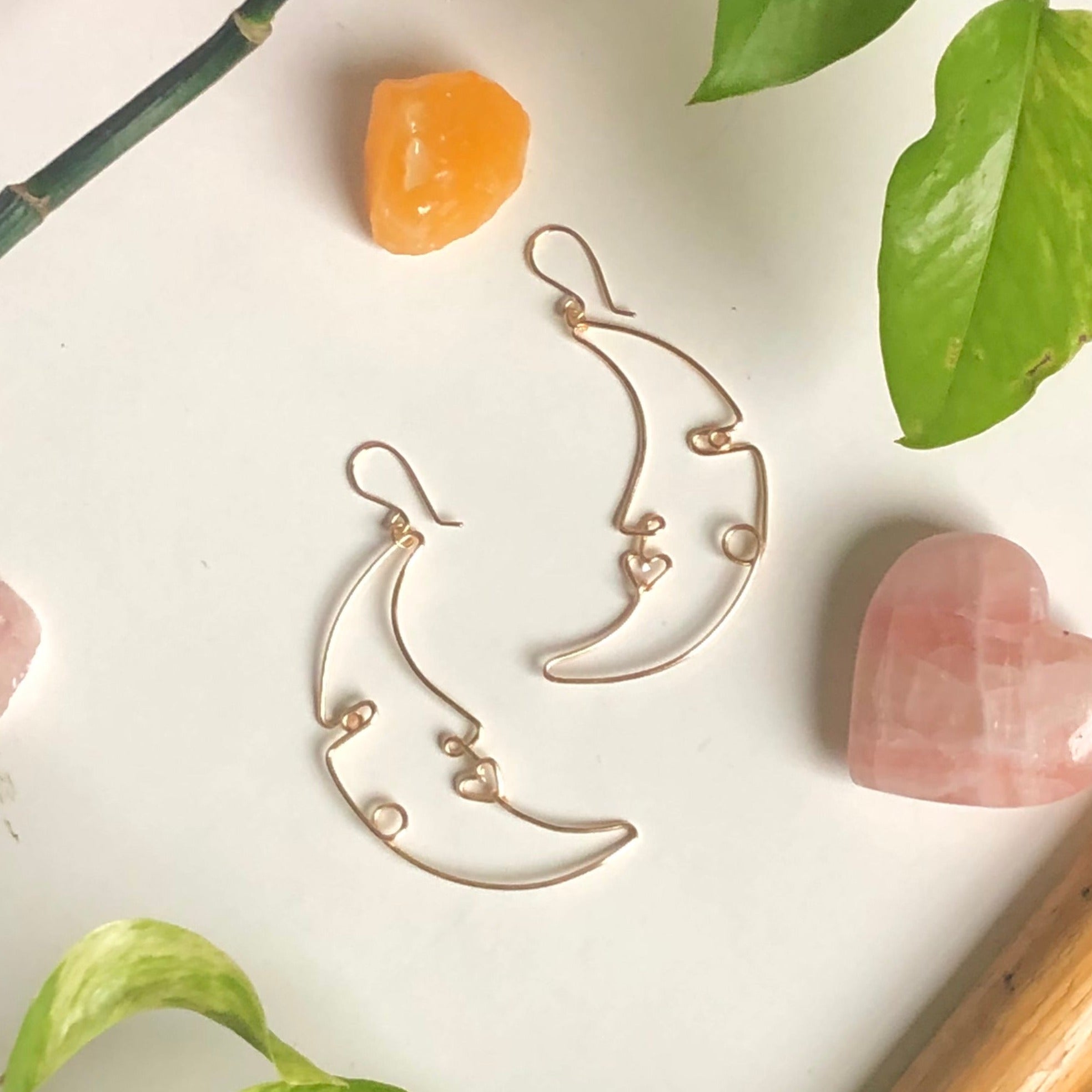 Solid Gold Waxing and Waning Crescent Moon Studs | Local Eclectic – local  eclectic